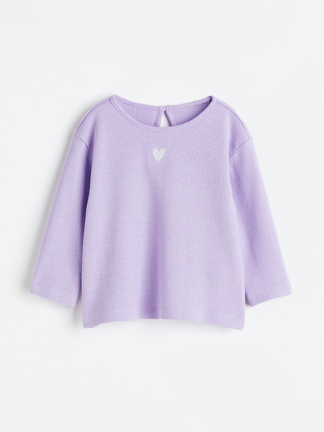 

H&M Girls Long-Sleeved Cotton Top, Purple