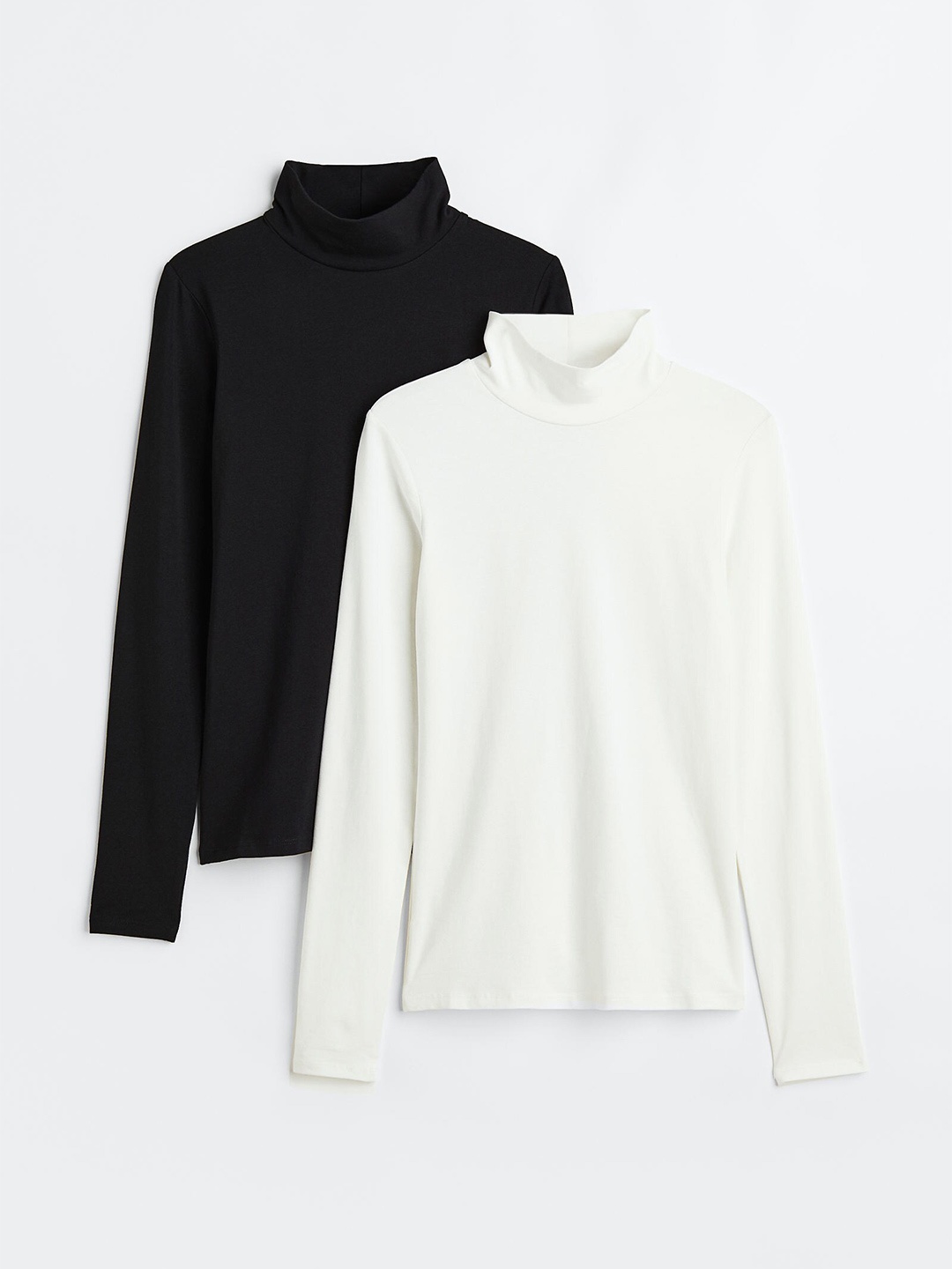 

H&M Women 2-Pack Turtleneck Tops, Black