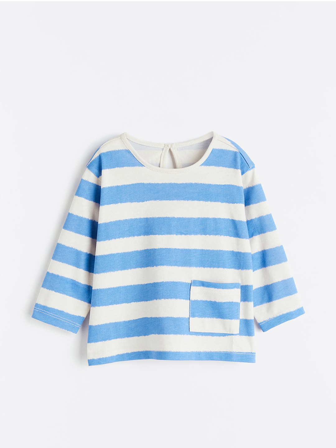 

H&M Girls Long-Sleeved Cotton Top, Blue
