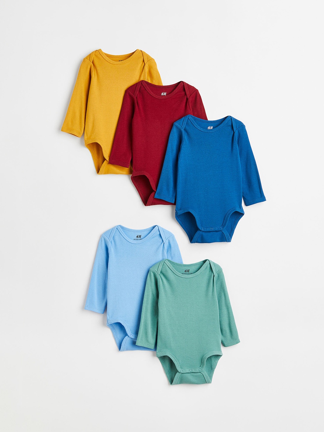 

H&M Girls 5-Pack Bodysuits, Blue