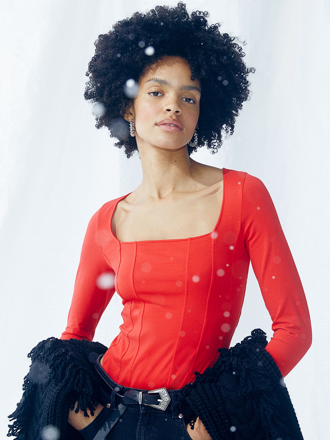 

H&M Women Long-Sleeved Body, Red