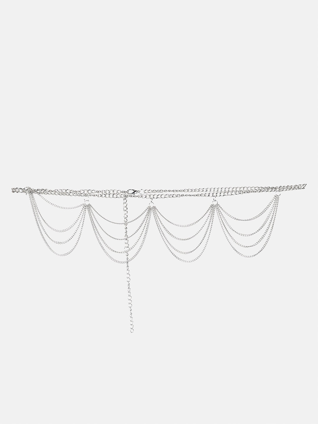 

Kazo Women PU Layered Chain Belt, Silver