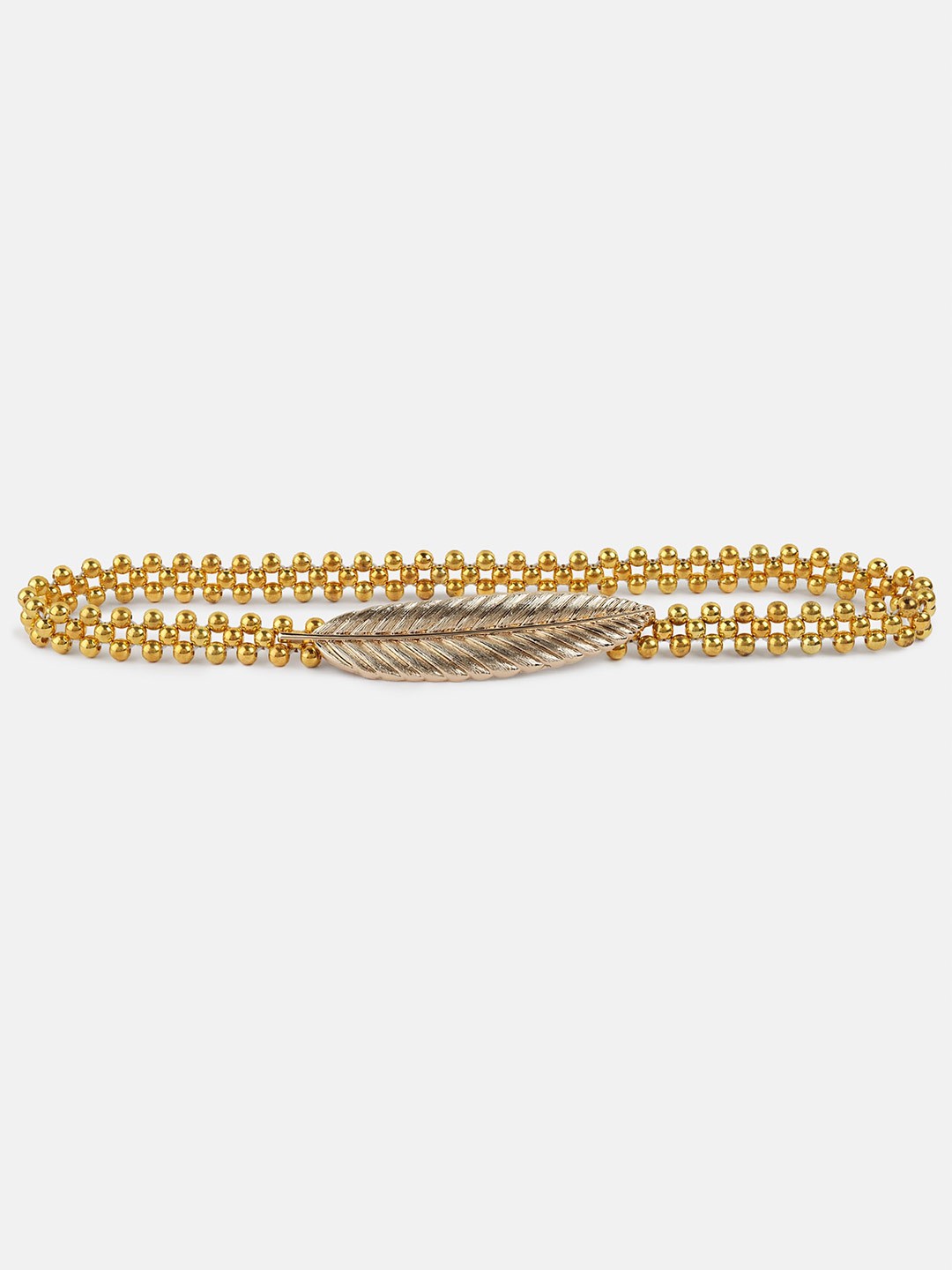

Kazo Women PU Pearl Leafy Belt, Gold