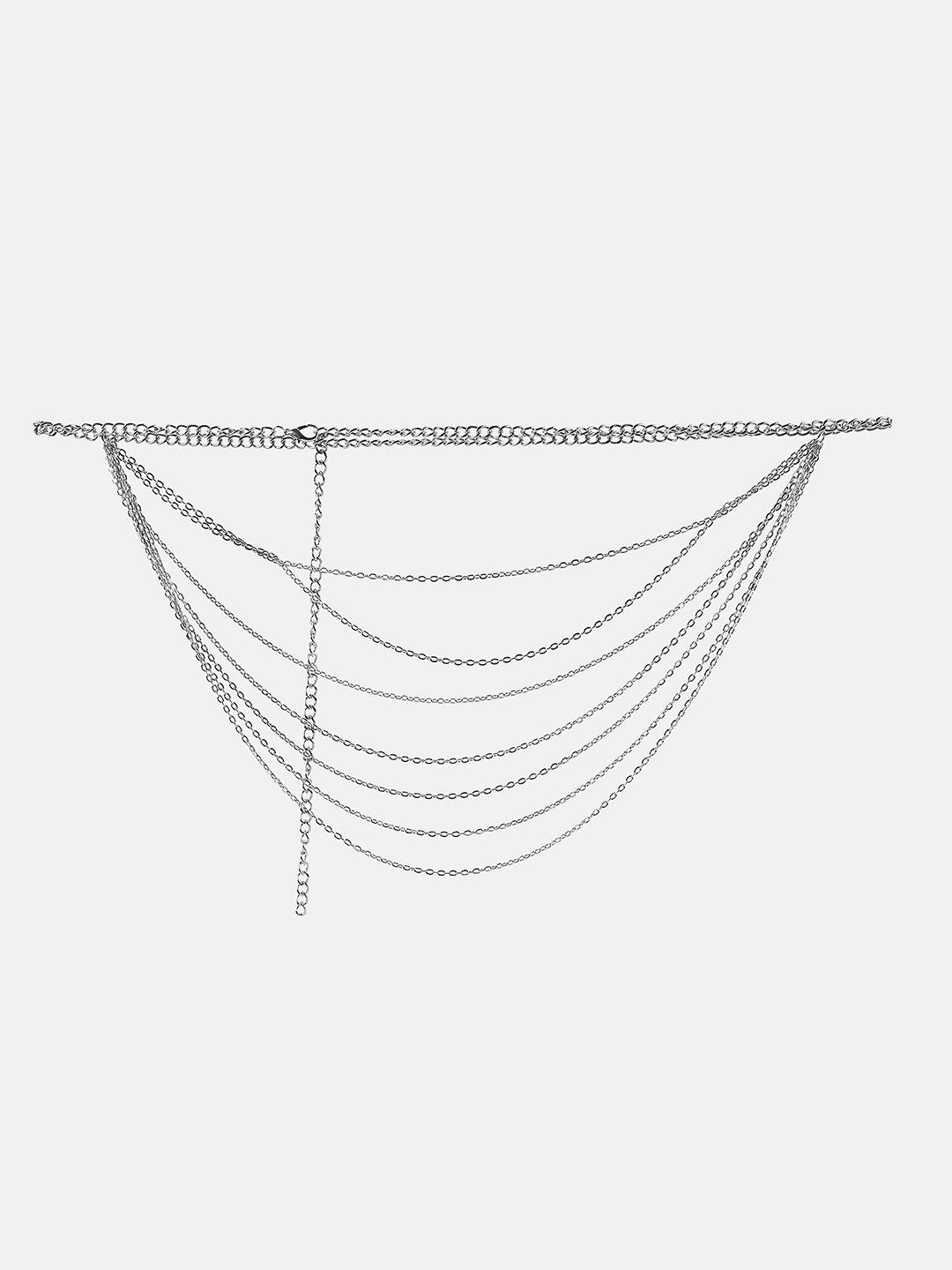 

Kazo Women PU Layered Chain Belt, Silver