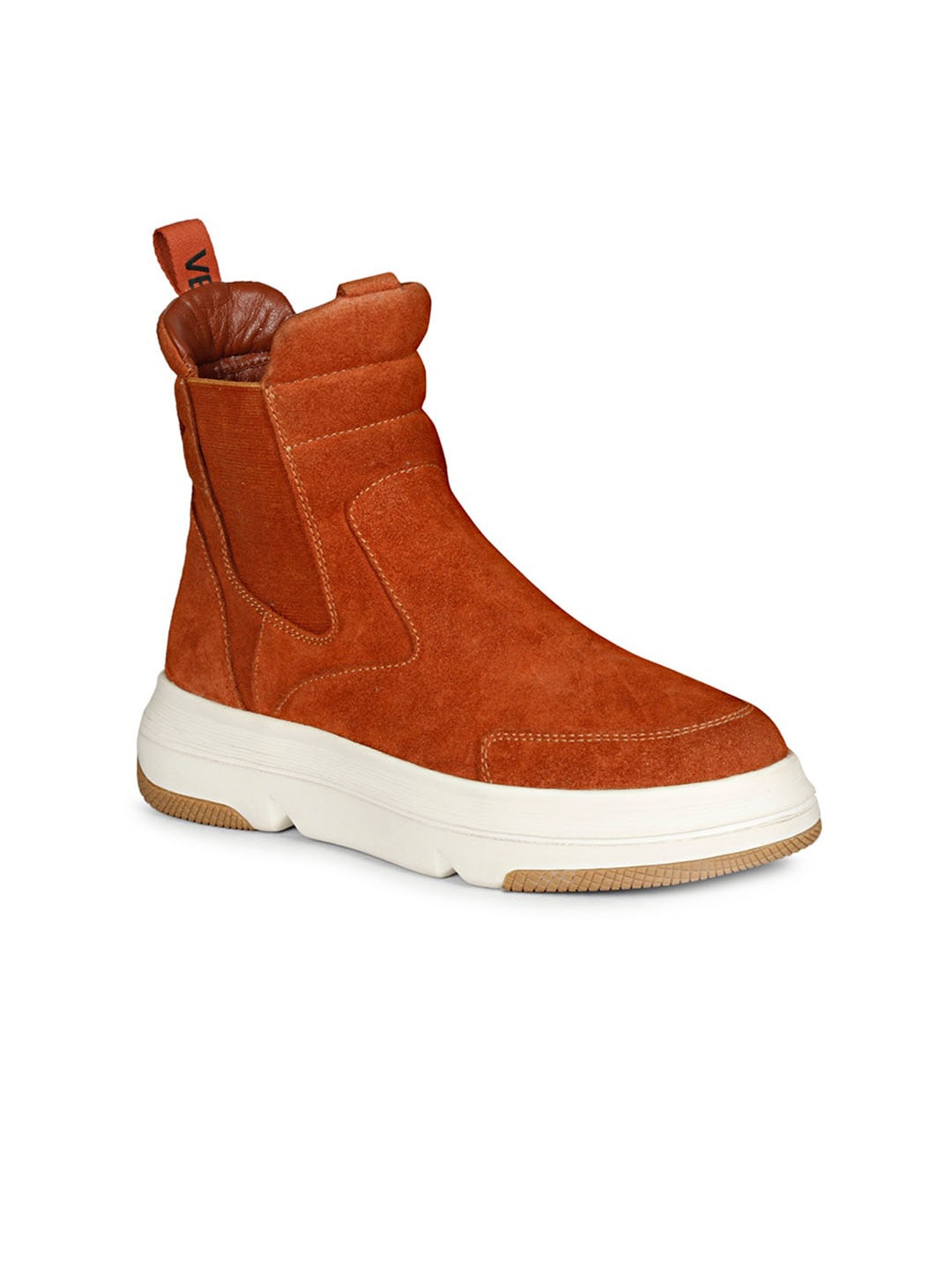 

Saint G Women Mid-Top Leather Chelsea Boots, Tan