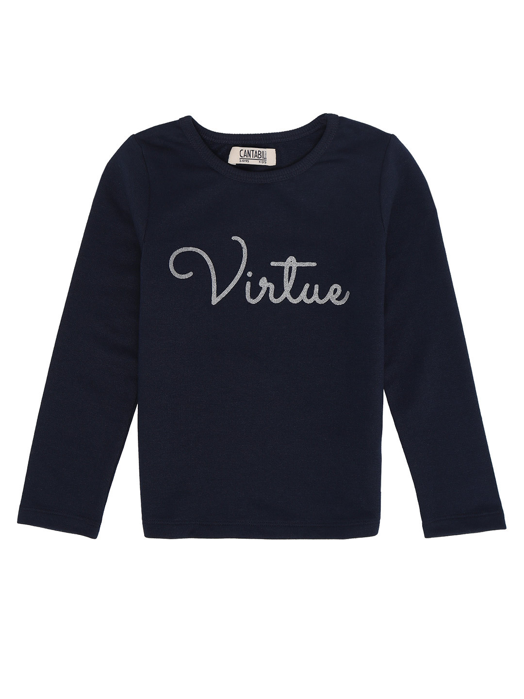 

Cantabil Girls Cotton T-shirt, Navy blue