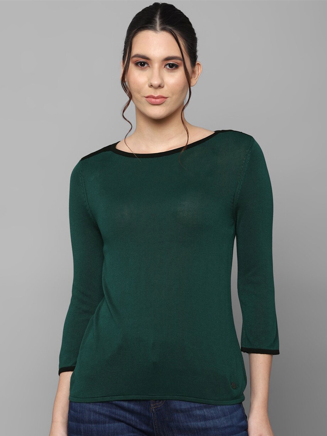 

Allen Solly Woman Boat Neck Top, Green