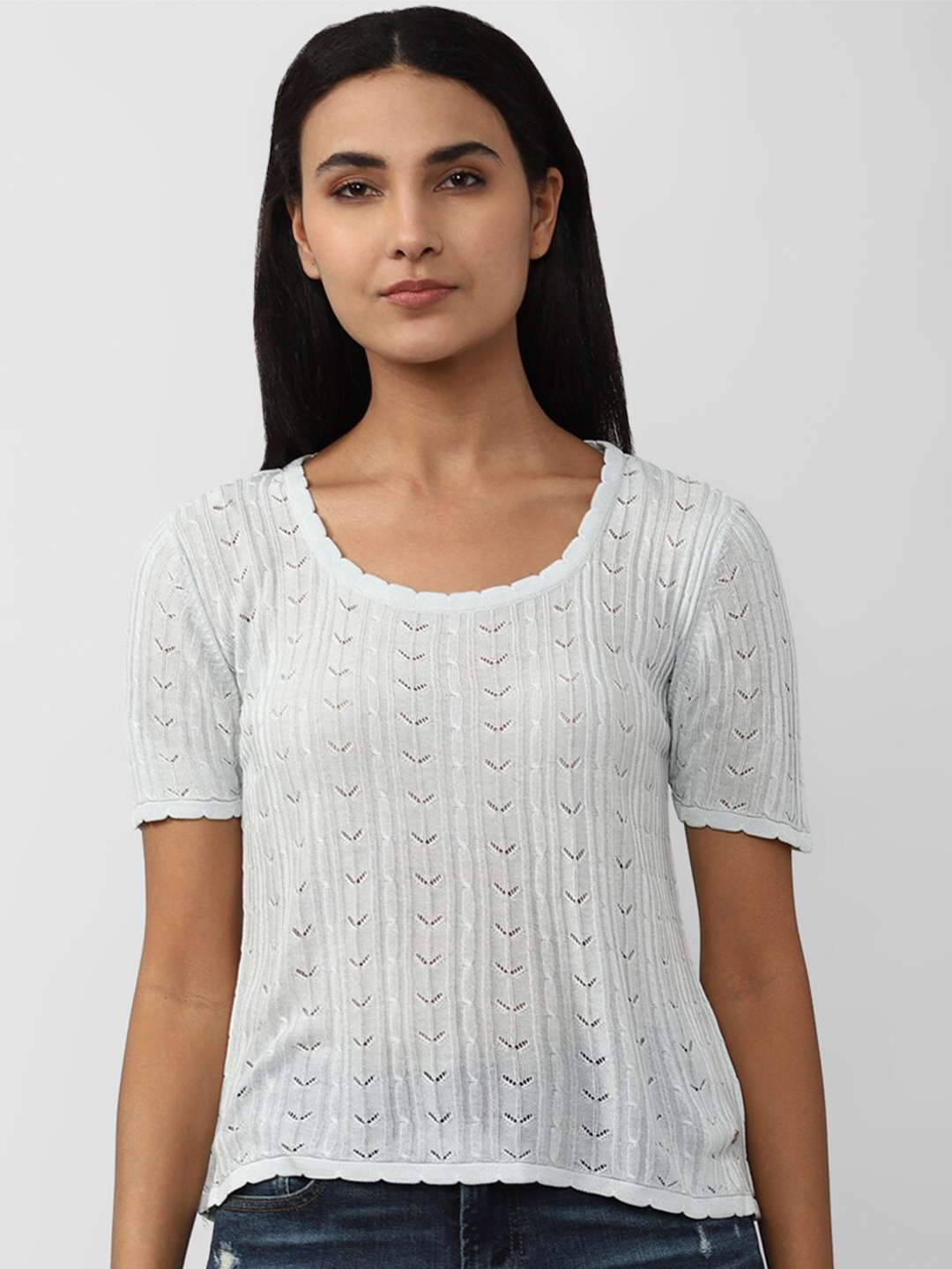 

Van Heusen Woman Self Design Top, Off white