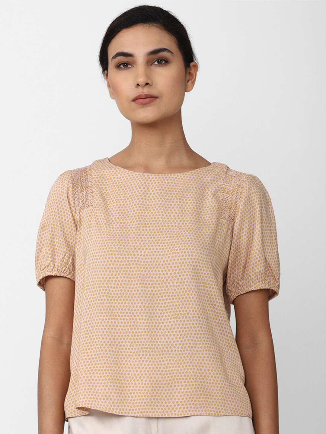 

Van Heusen Woman Geometric Print Top, Beige