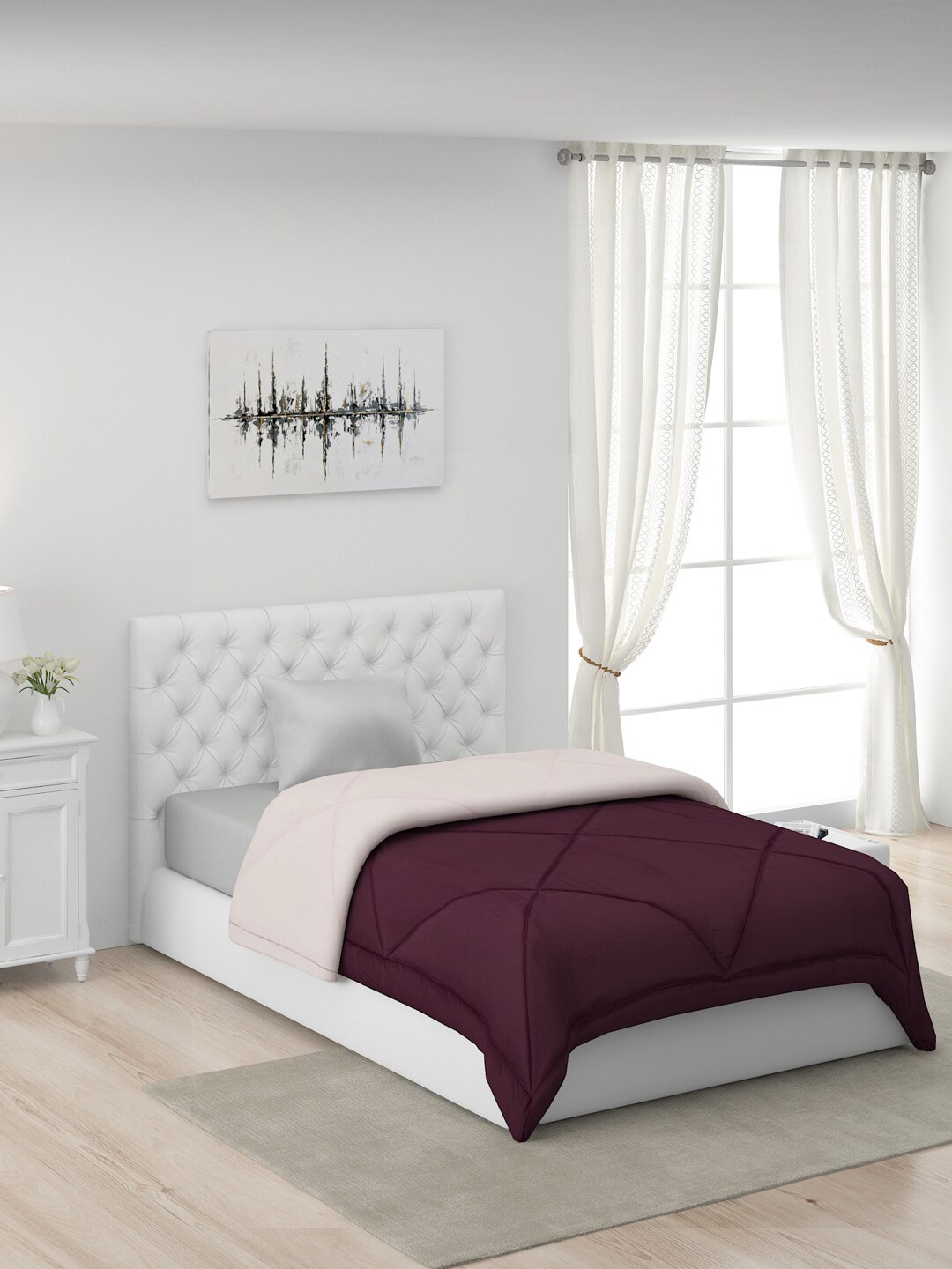 

Monte Carlo Amanda Pink & Burgundy Microfiber Mild Winter 210 GSM Single Bed Comforter