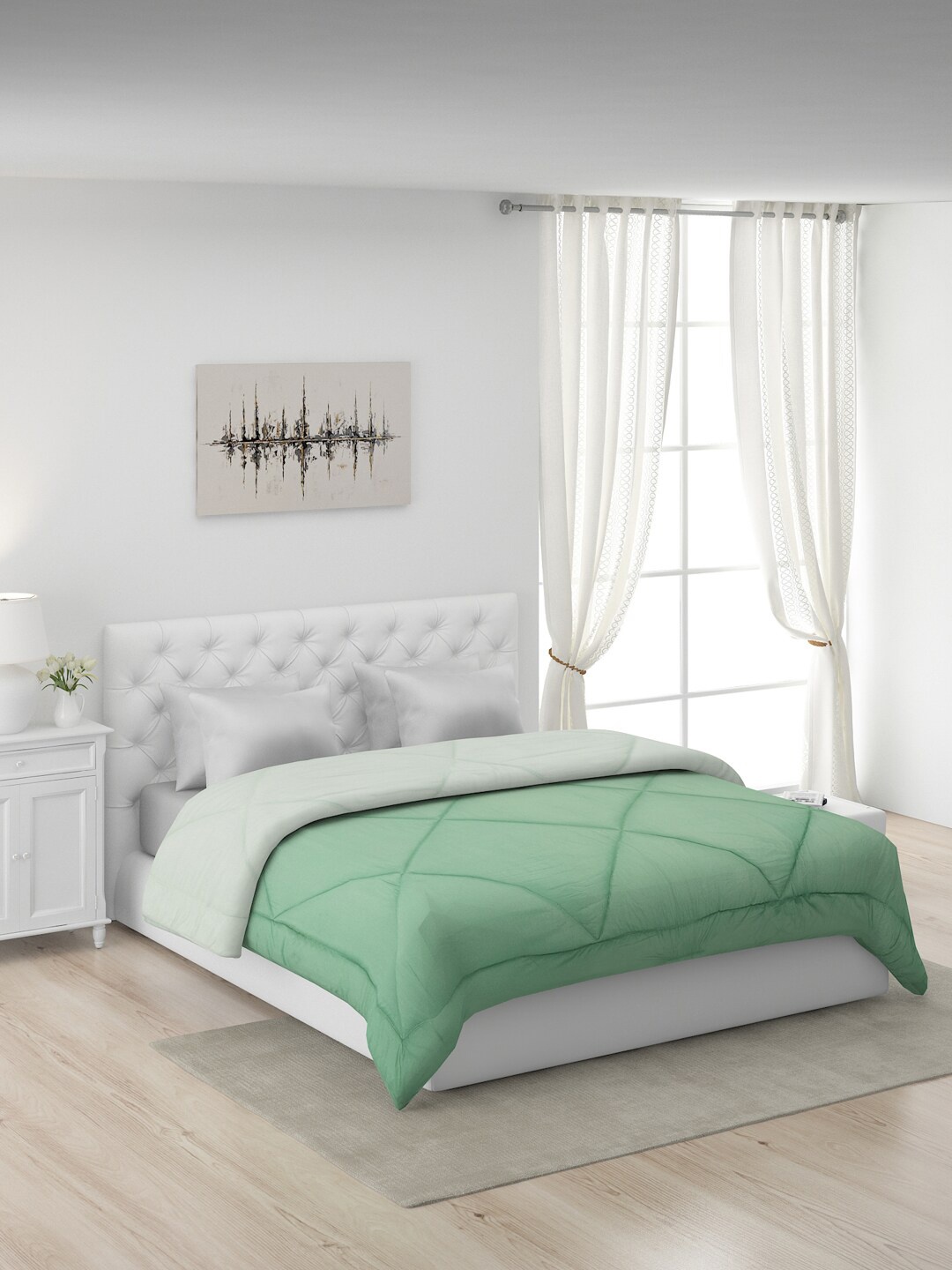 

Monte Carlo Addison Green & Grey Microfiber Mild Winter 210 GSM Double Bed Comforter