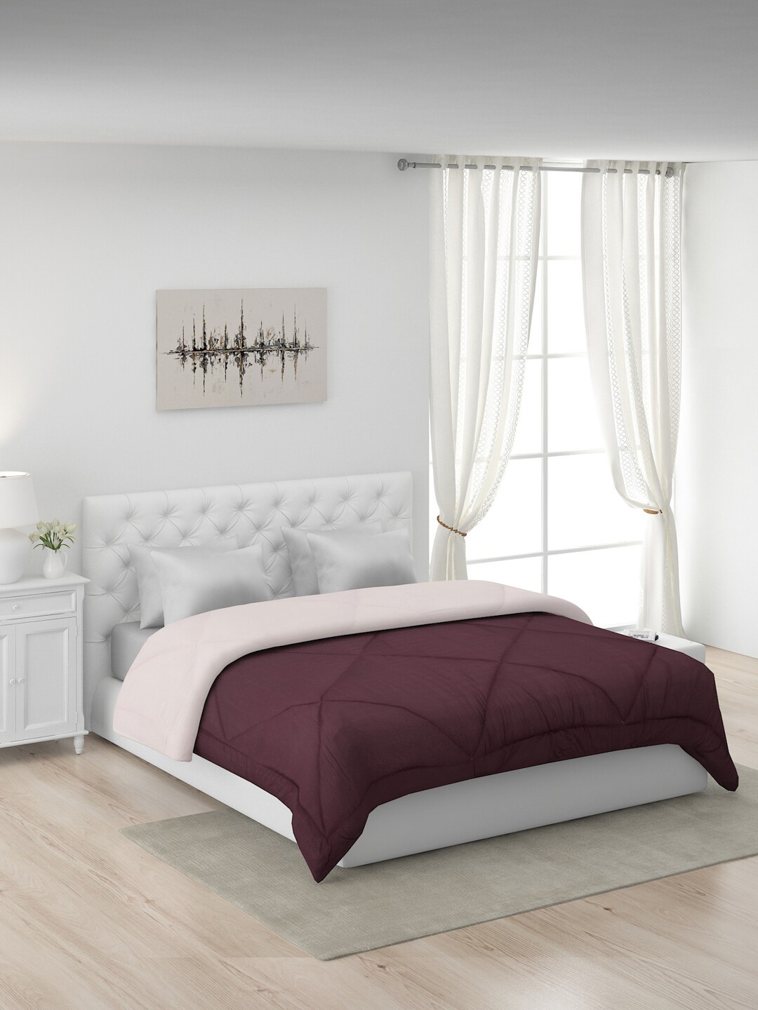 

Monte Carlo Addison Pink & Purple Microfiber Mild Winter 210 GSM Double Bed Comforter