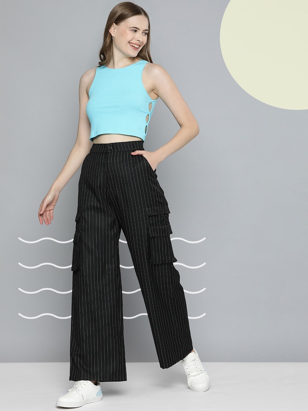 

Mast & Harbour Ribbed Crop Top With Cut Out Detailing, Turquoise blue