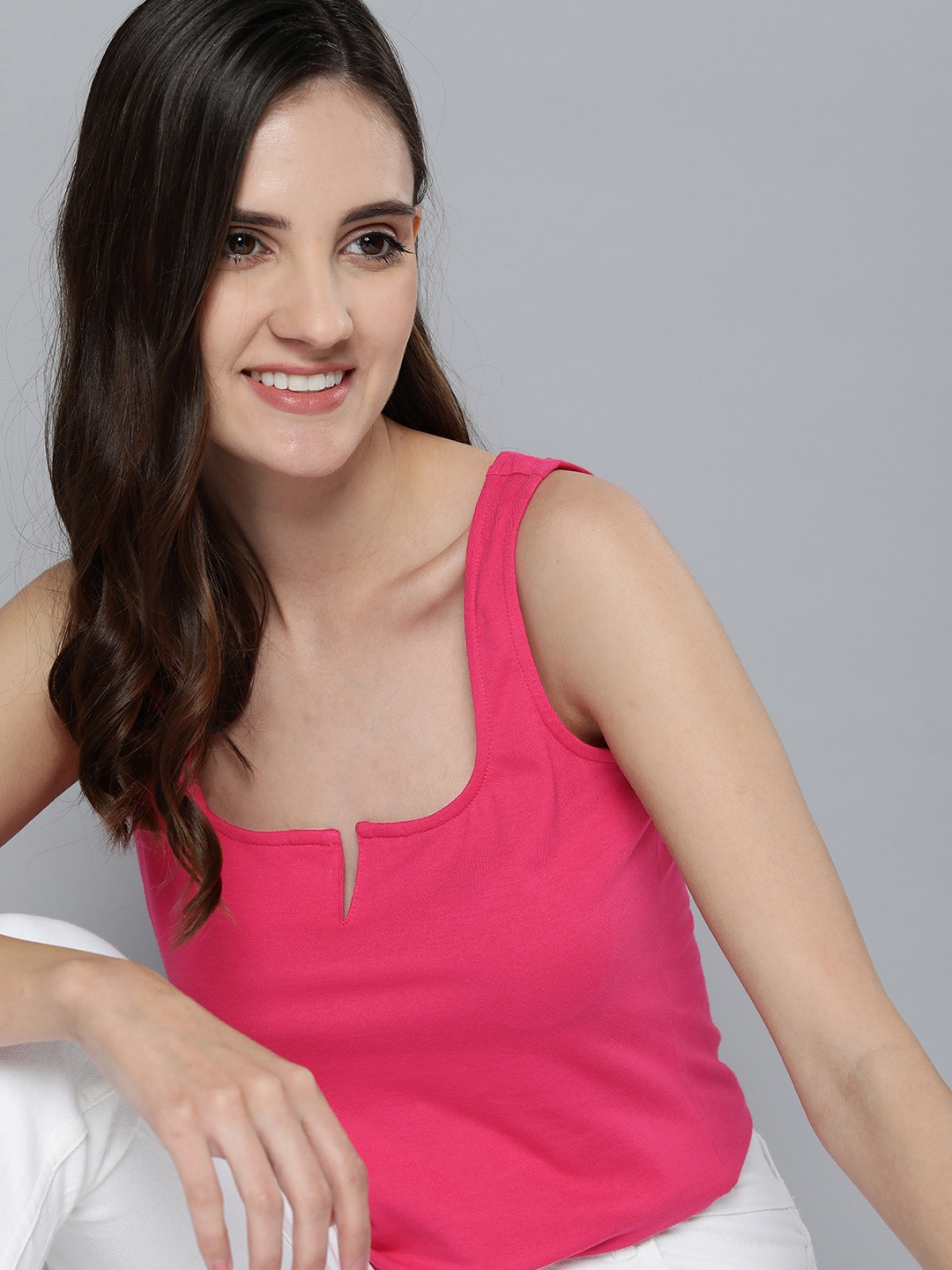 

Mast & Harbour Fitted Top, Pink