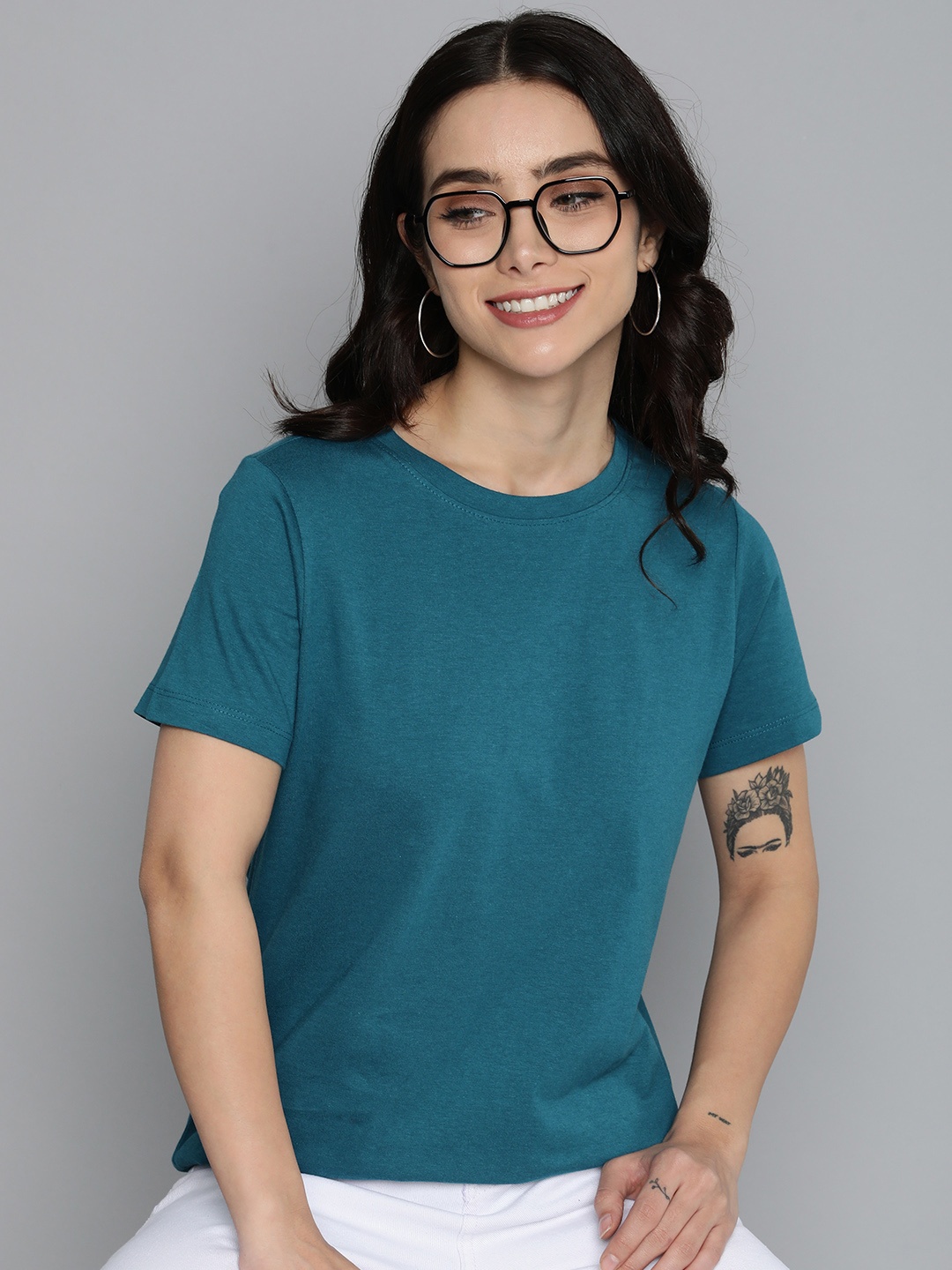 

Mast & Harbour Round Neck T-shirt, Teal