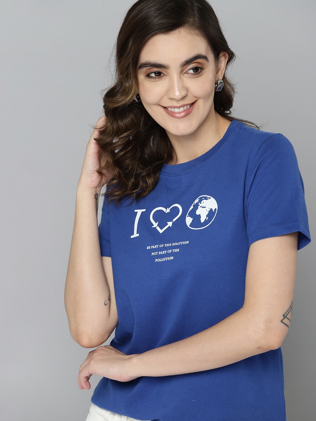

M&H Our Water Typography Printed Sustainable T-shirt, Blue