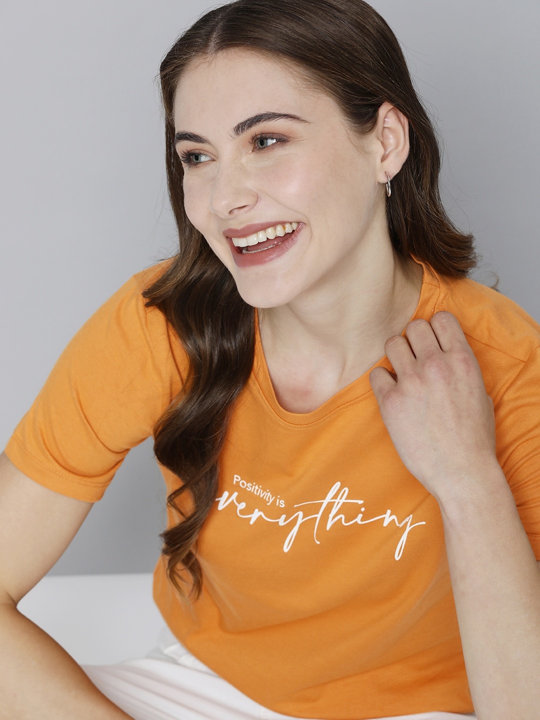 

M&H Our Water Women Typography Printed T-shirt, Mustard