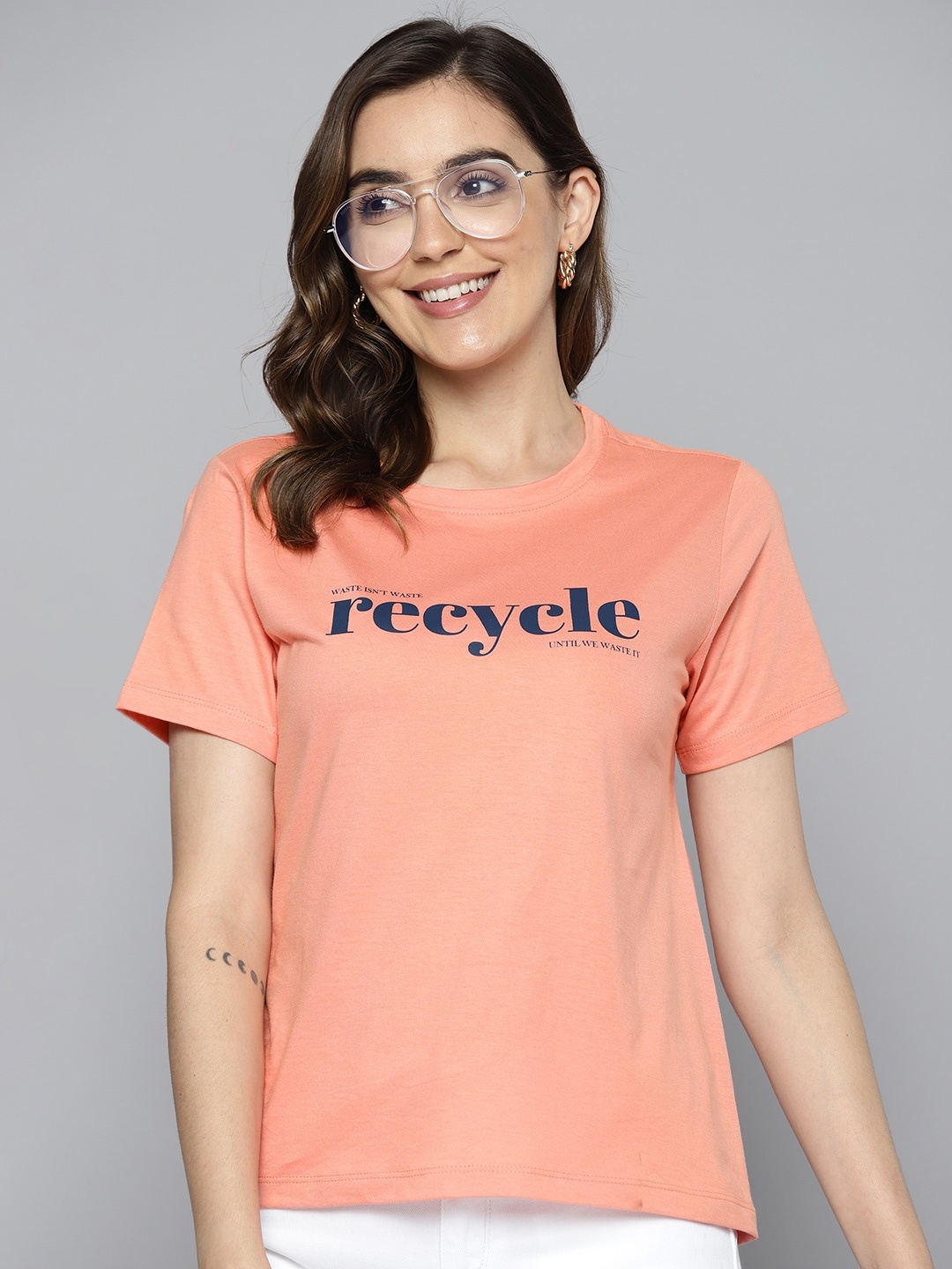 

M&H Our Water Typography Print Sustainable T-shirt, Peach