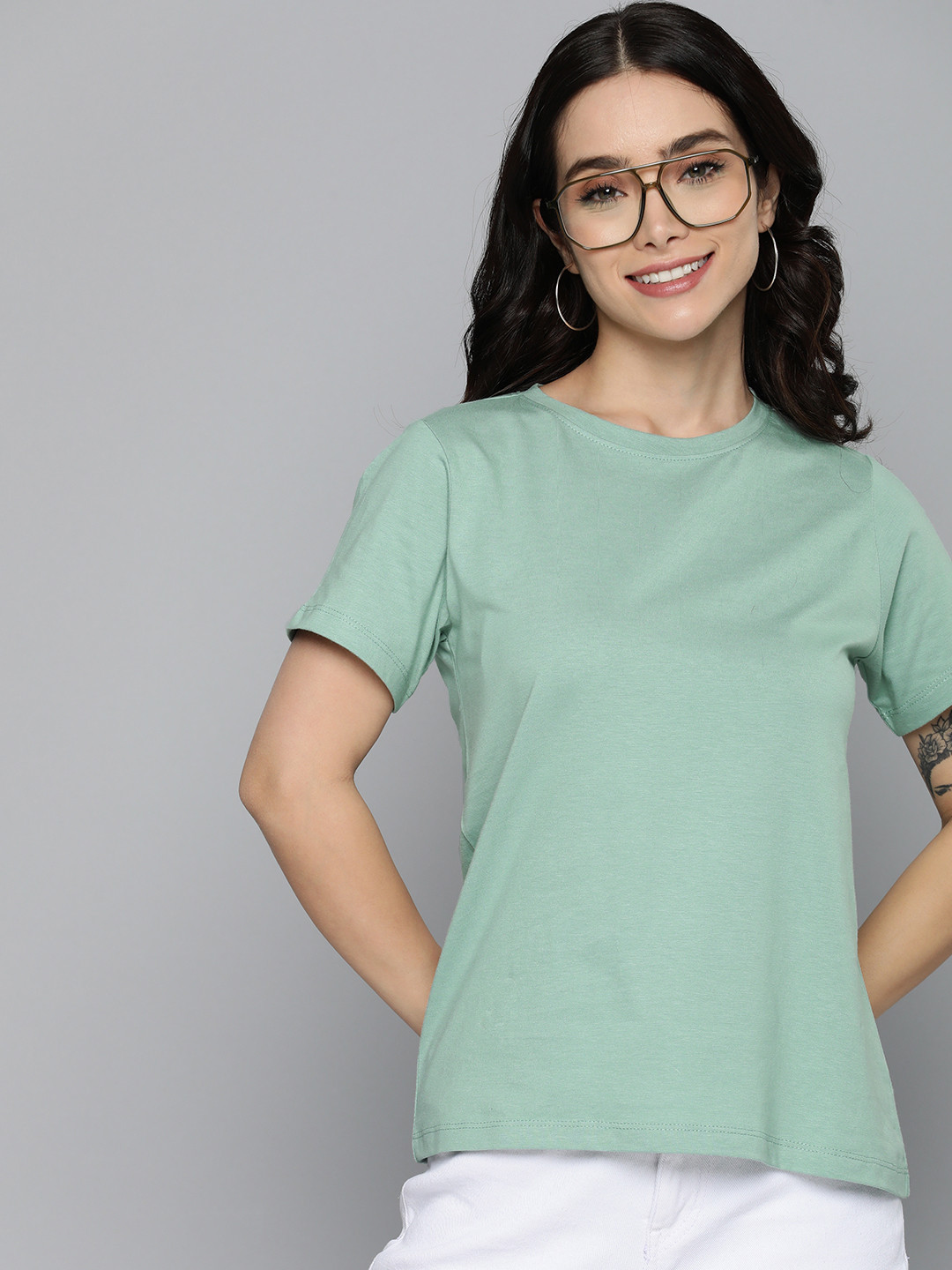 

Mast & Harbour Round Neck T-shirt, Green