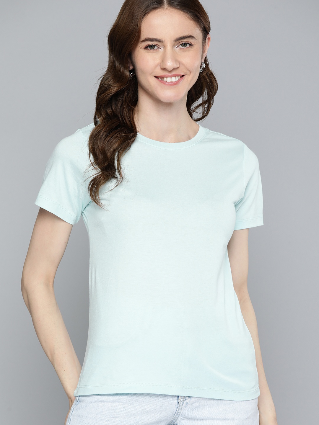 

Mast & Harbour Round-Neck Regular T-shirt, Blue