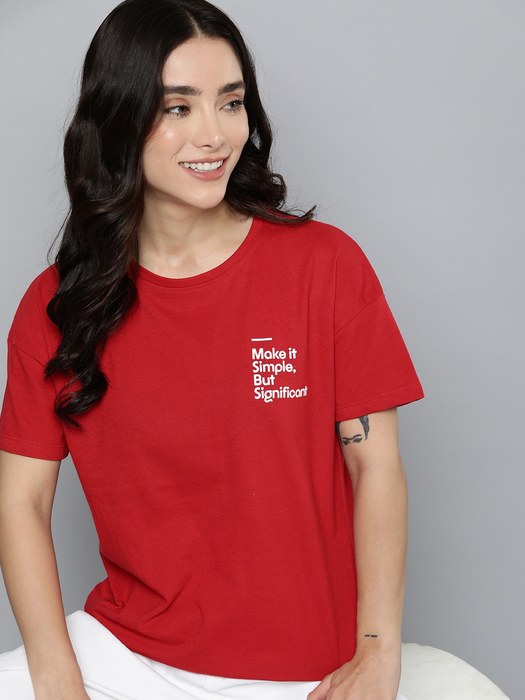 

M&H Our Water Typography Printed T-shirt, Red