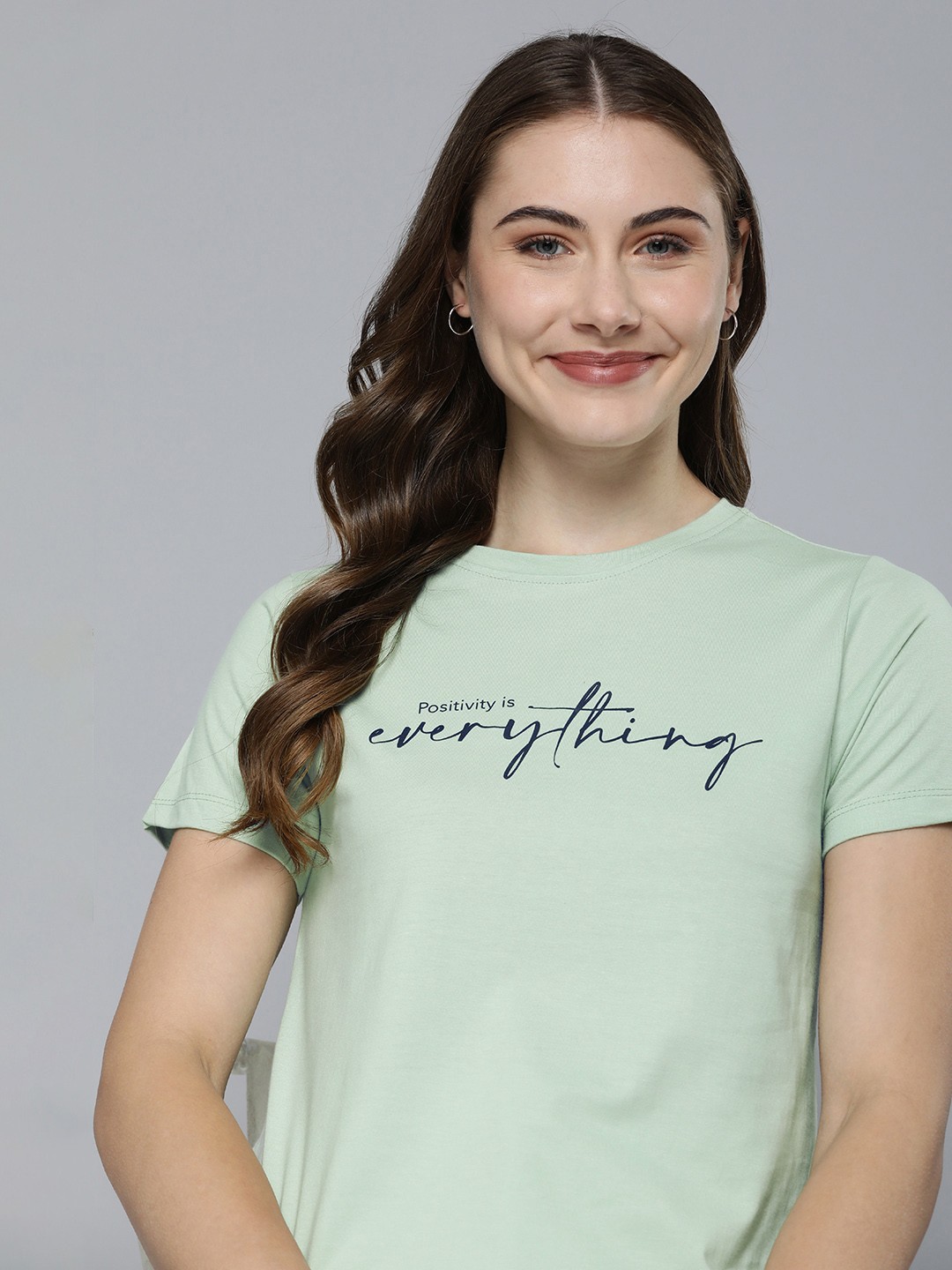 

M&H Our Water Women Typography Printed T-shirt, Green