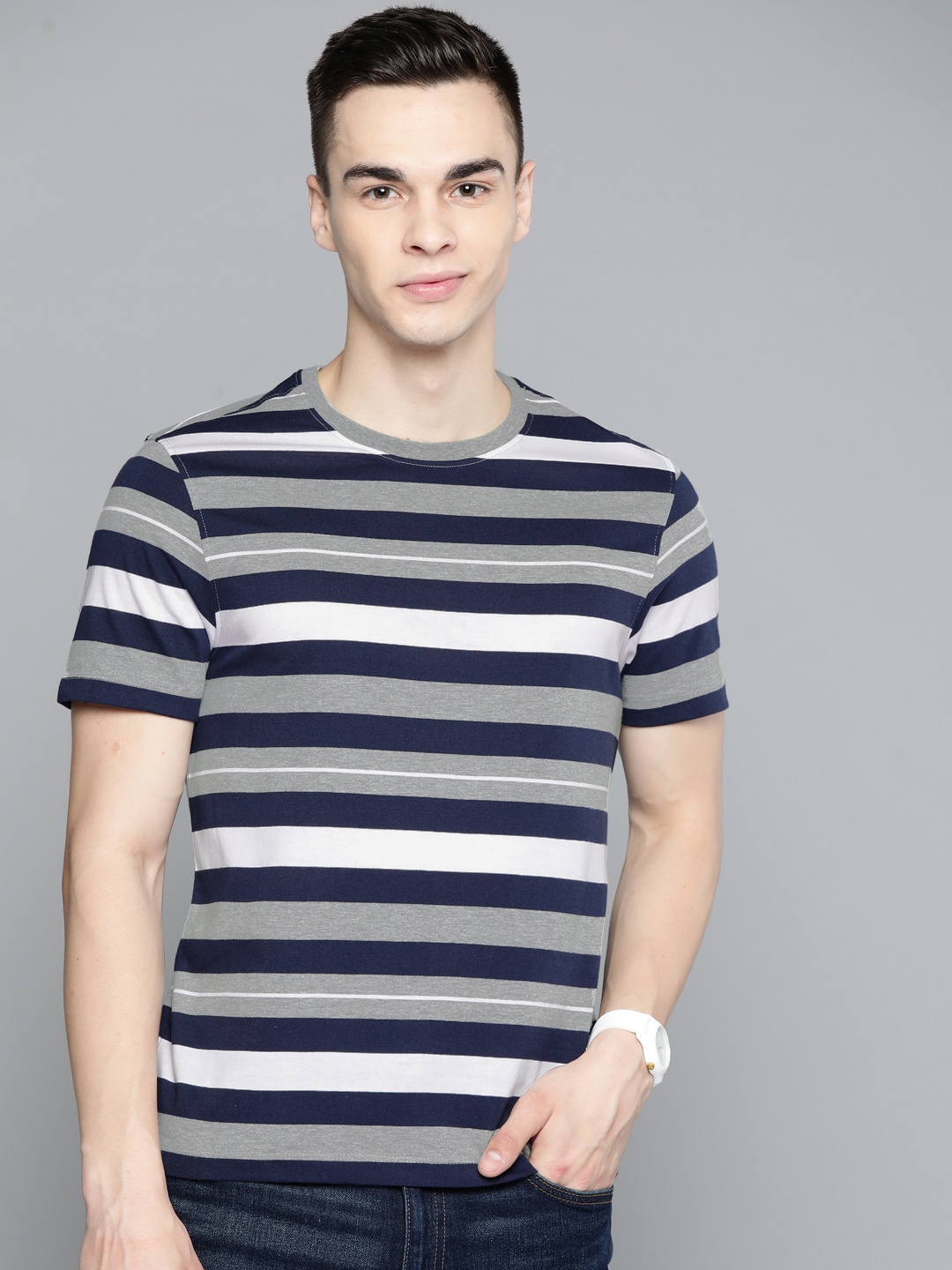 

Mast & Harbour Striped T-shirt, Navy blue