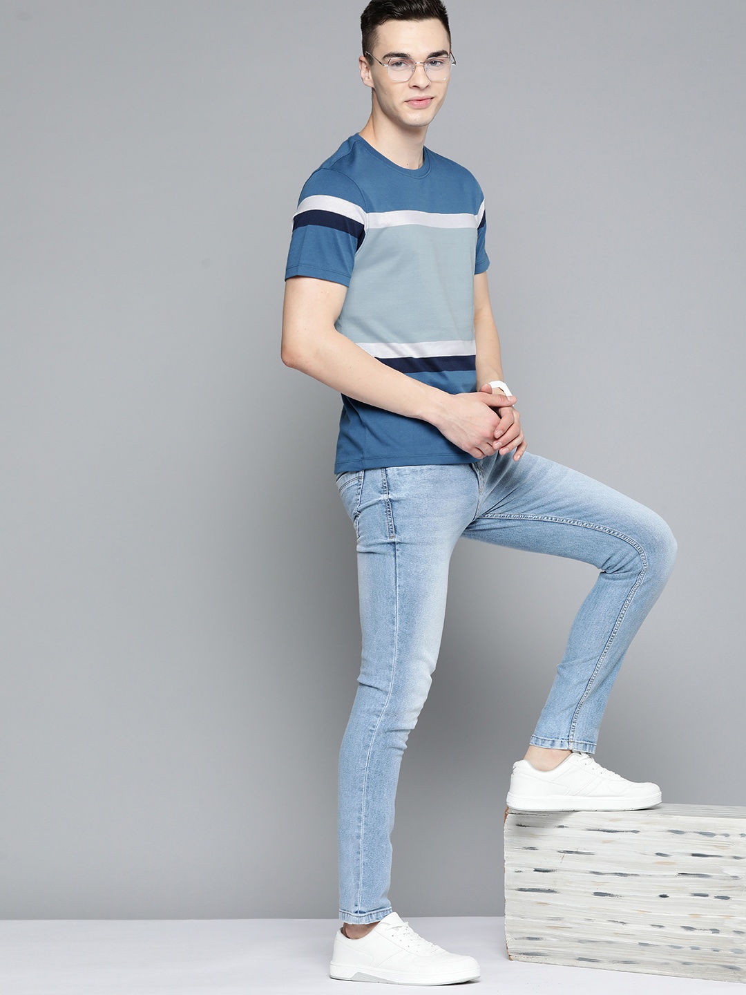 

Mast & Harbour Striped T-shirt, Blue