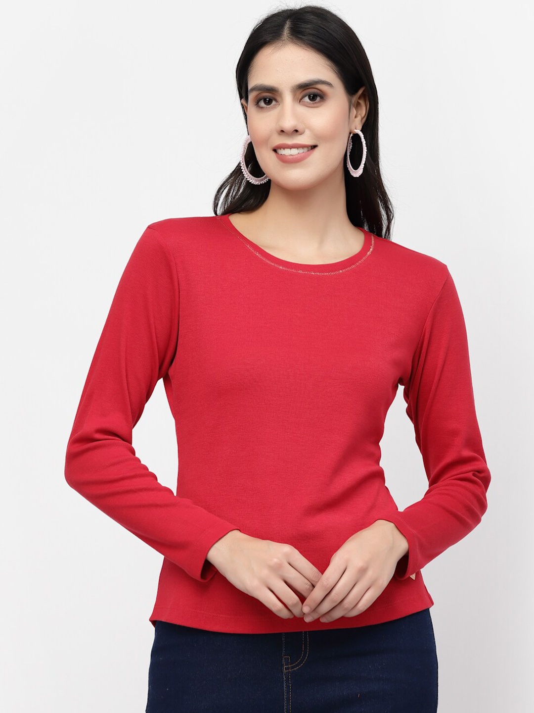 

Juelle Round Neck Top, Red