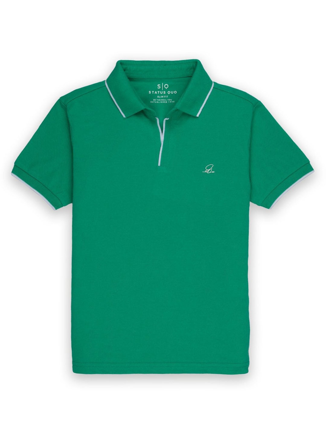 

Status Quo Boys Polo Collar Cotton T-shirt, Green