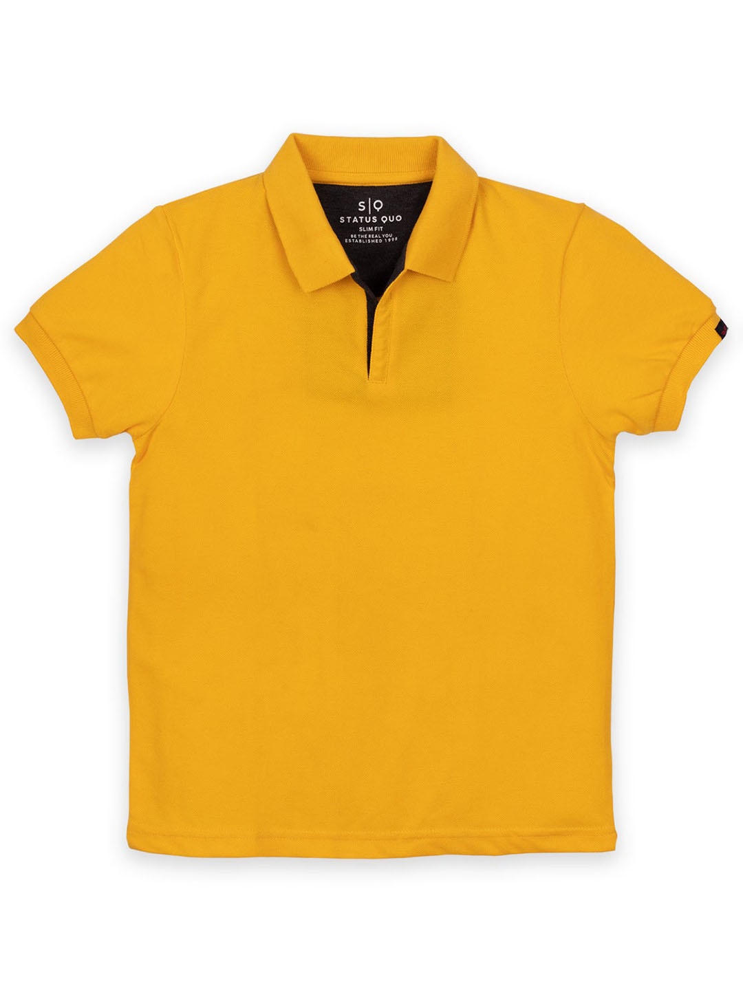

Status Quo Boys Cotton Polo Collar T-shirt, Mustard