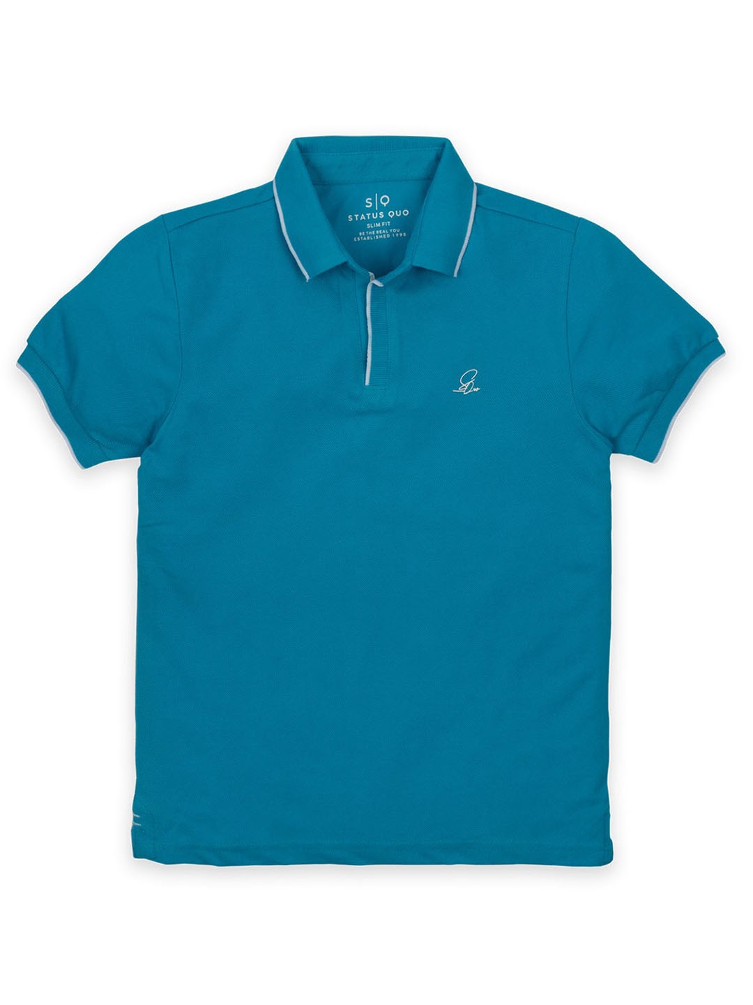 

Status Quo Boys Cotton Polo Collar T-shirt, Blue