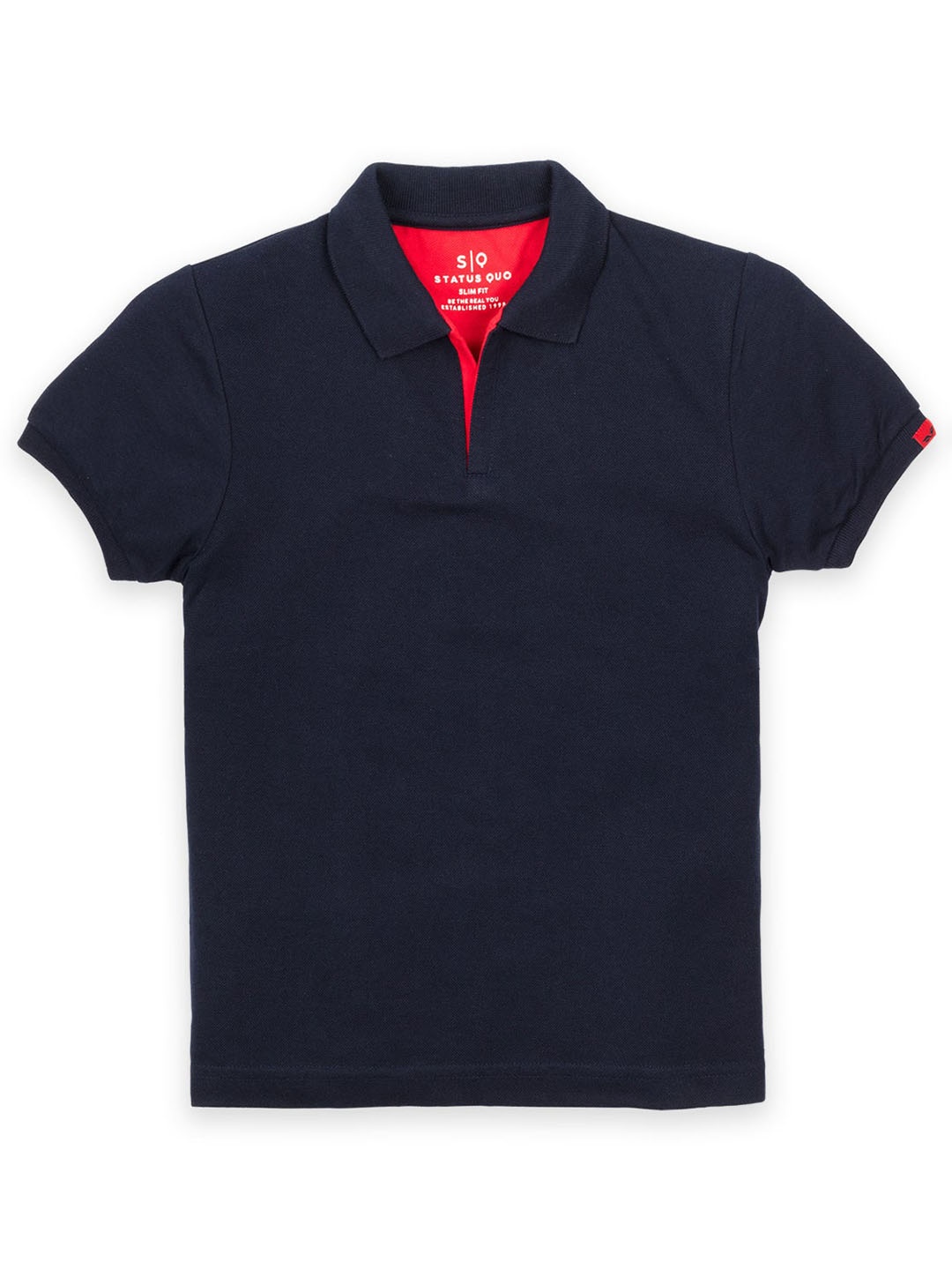 

Status Quo Boys Cotton Polo Collar T-shirt, Navy blue