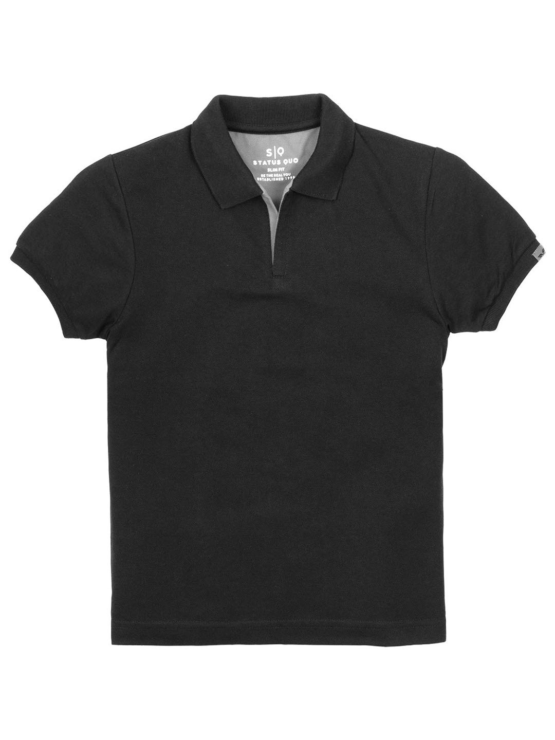 

Status Quo Boys Polo Collar Cotton T-shirt, Black