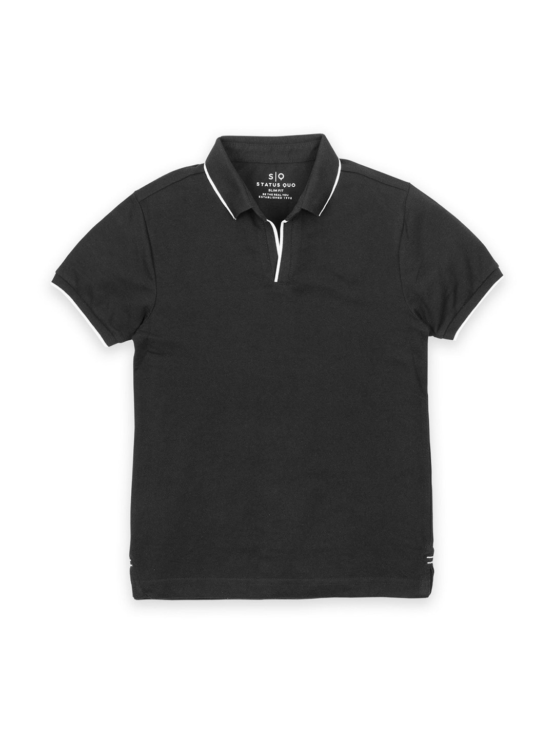

Status Quo Boys Polo Collar Cotton T-shirt, Black