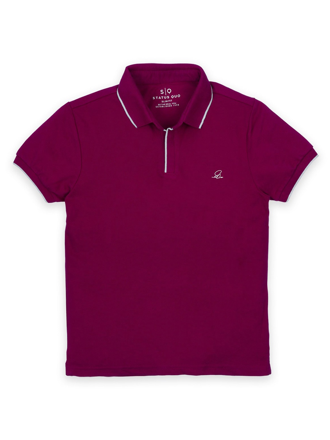 

Status Quo Boys Polo Collar Cotton T-shirt, Magenta
