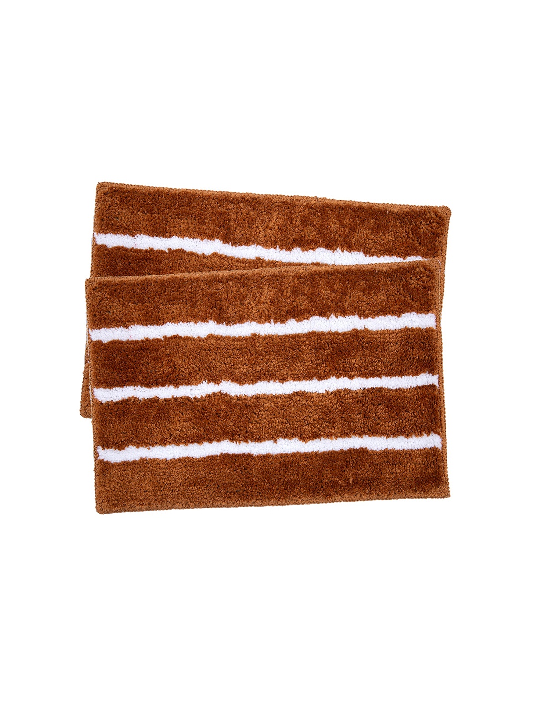 

AAZEEM Set Of 2 Super Soft Microfiber 180 GSM Exclusive Anti-Skid Bath Rugs, Brown