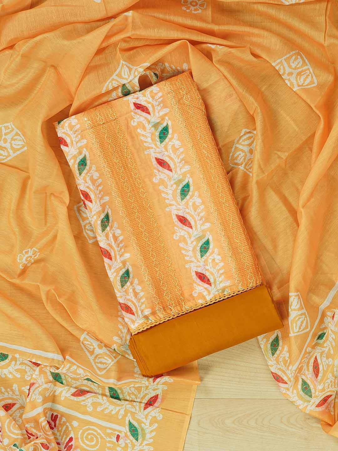 

Kalamandir Unstitched Dress Material, Yellow