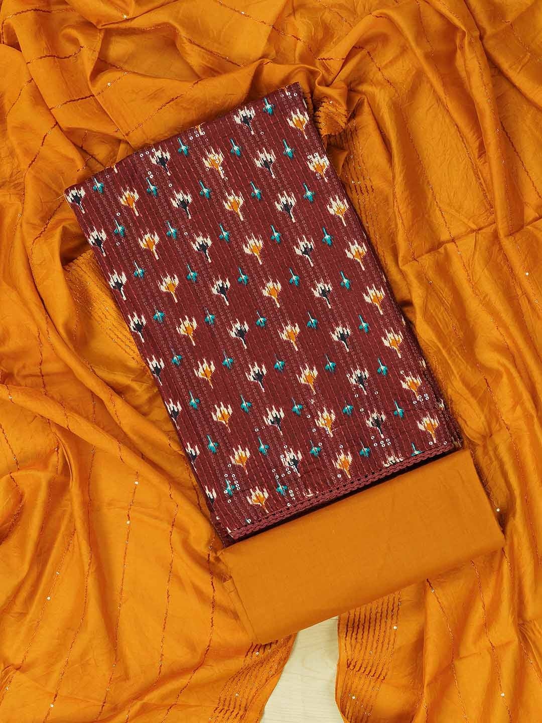 

Kalamandir Abstract Woven Design Pure Silk Unstitched Dress Material, Maroon