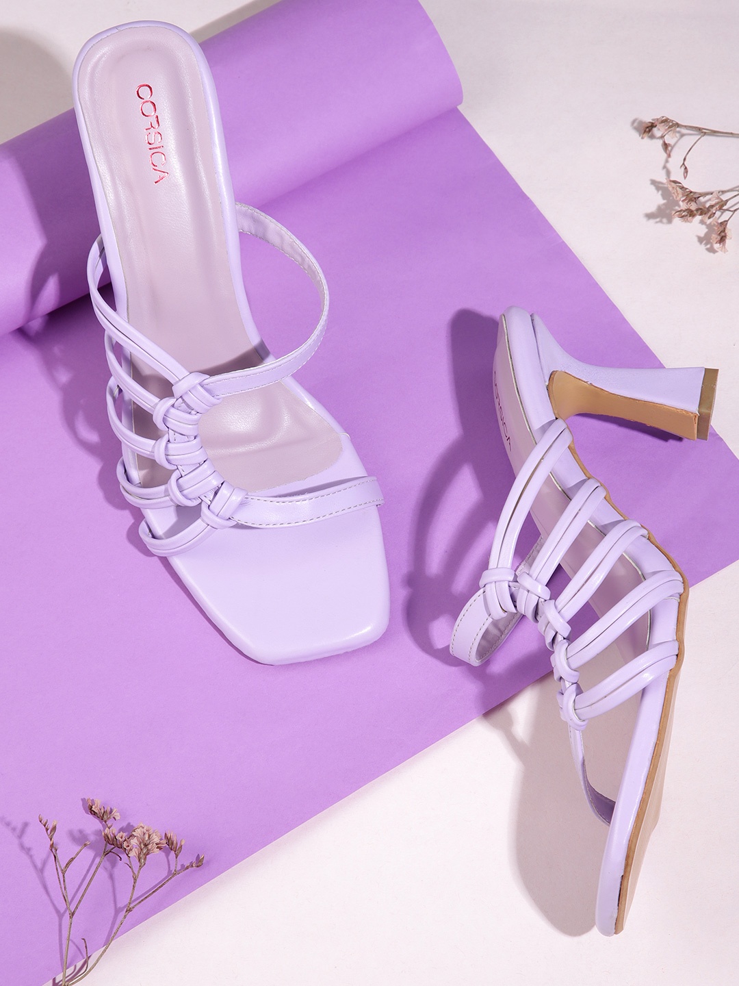 

CORSICA Strappy Block Heels, Lavender