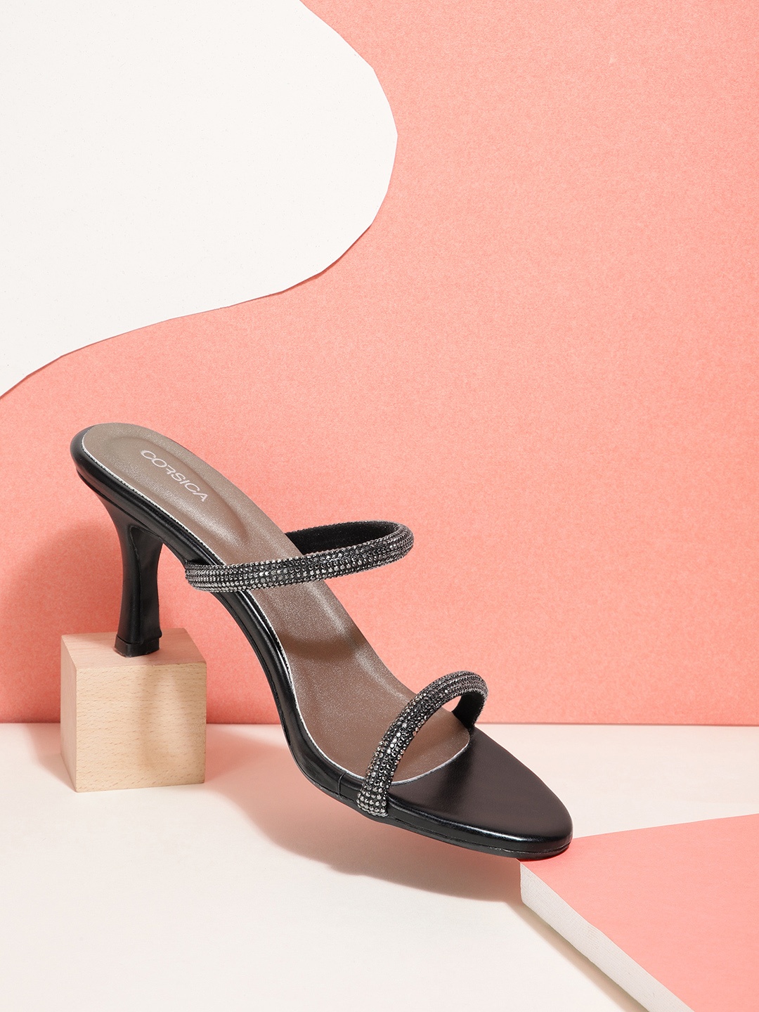 

CORSICA Embellished Slim Heels, Black