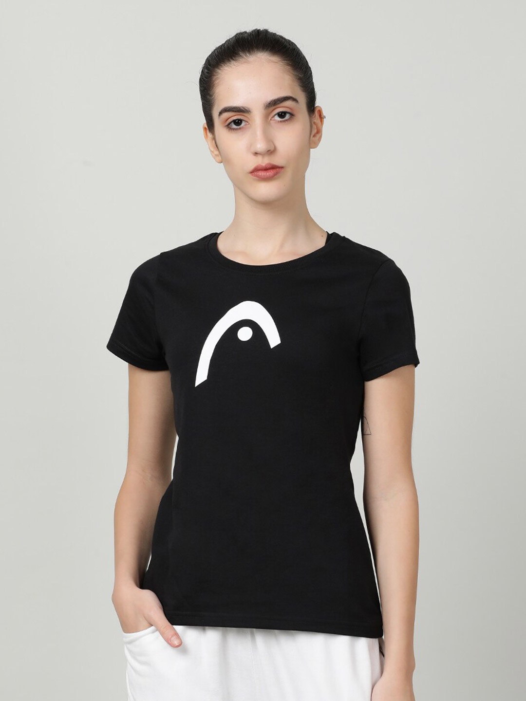 

Head Women Black Cotton T-shirt