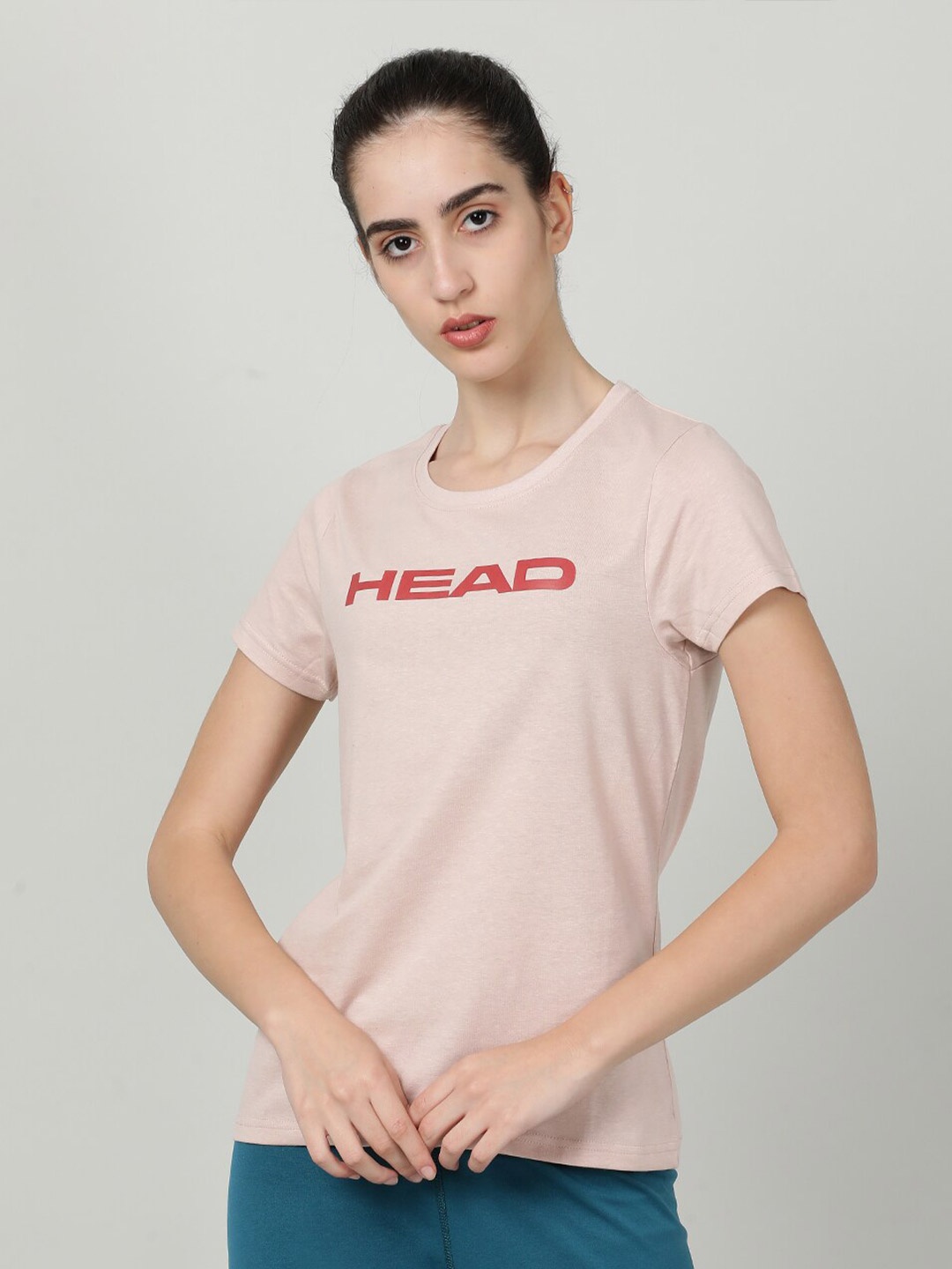 

Head Women Cotton Typography Printed T-shirt, Pink