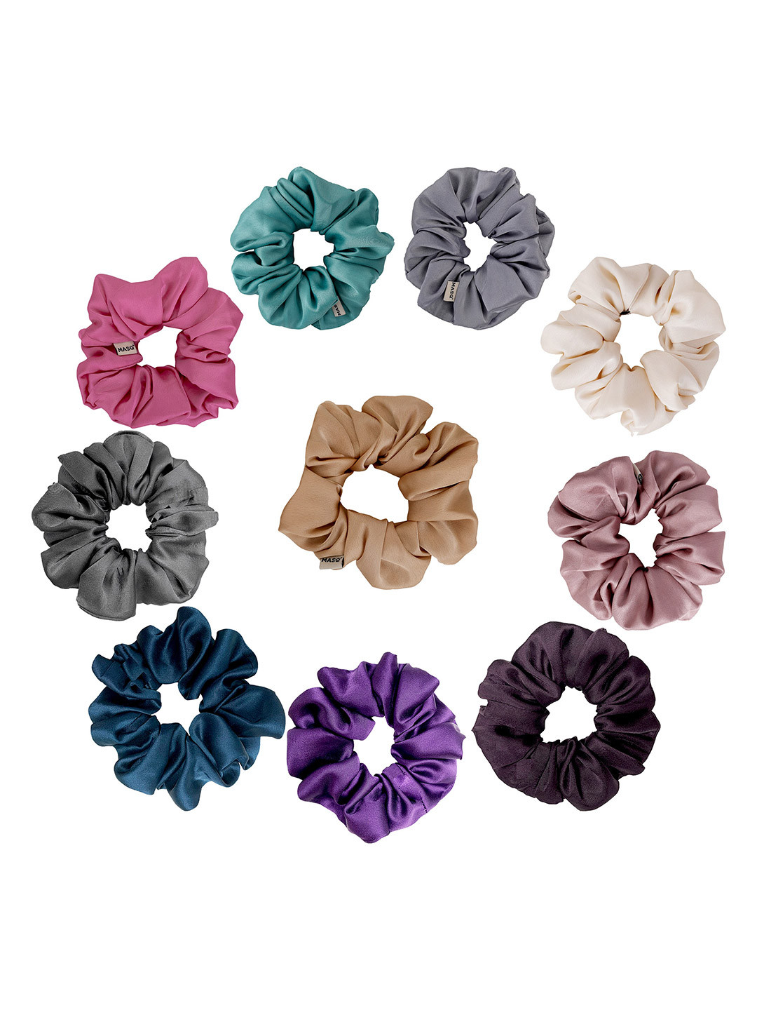 

MASQ Women Set of 10 Embellished Ponytail Holders, Pink