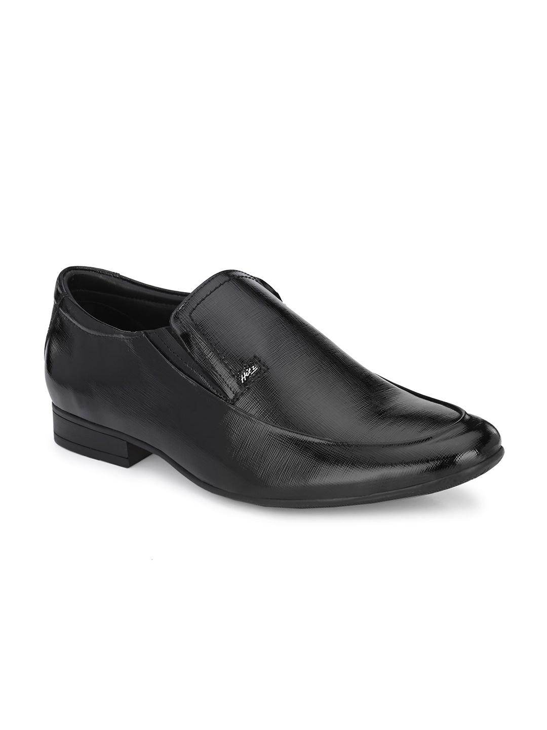 

Hitz Men Textured Leather Formal Slip-Ons, Black