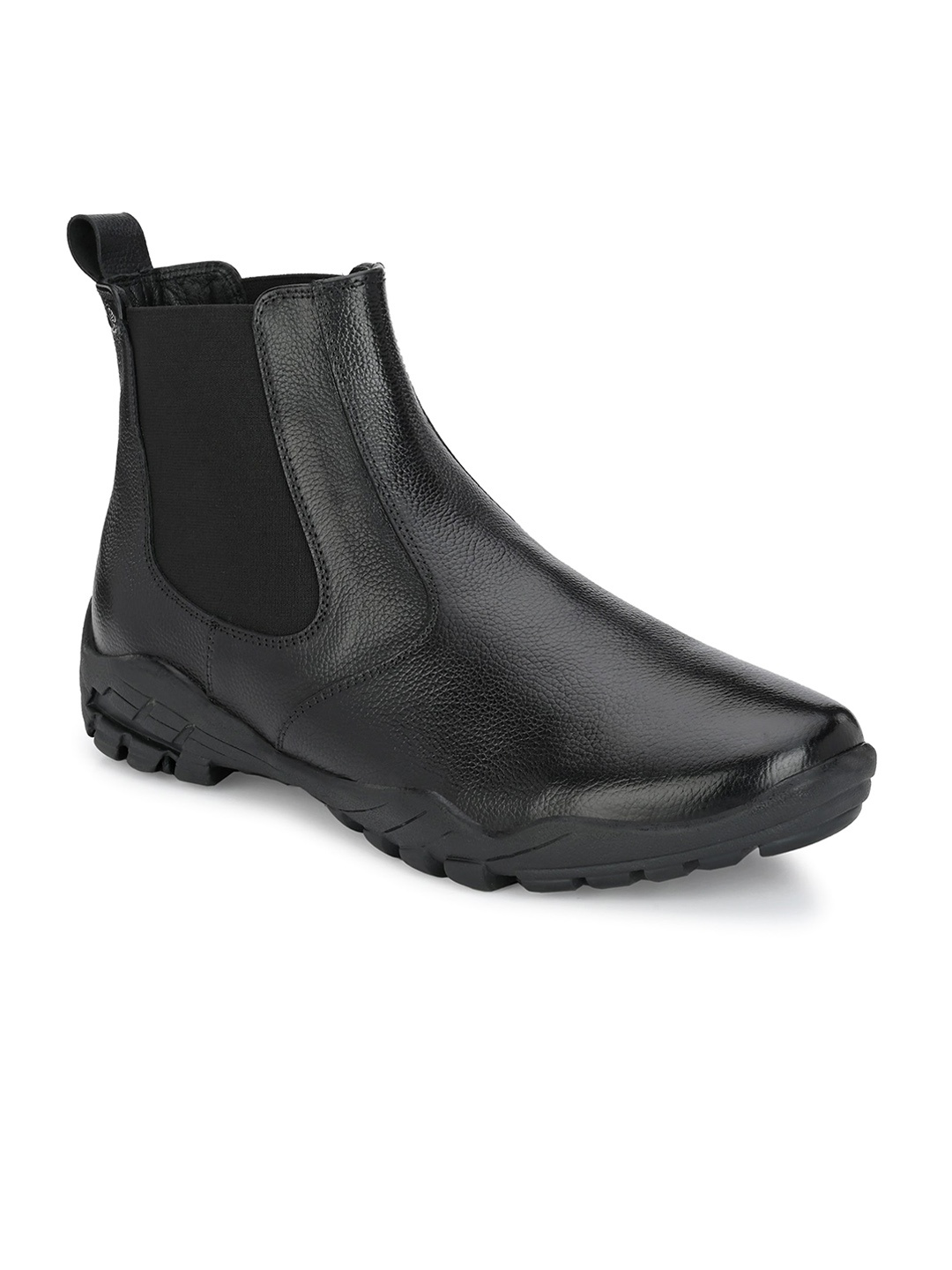 

Hitz Men Leather Casual Boots, Black