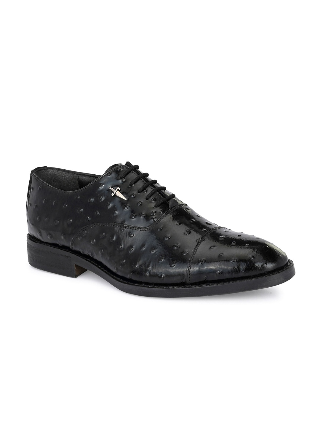 

Hitz Men Leather Textured Formal Derbys, Black