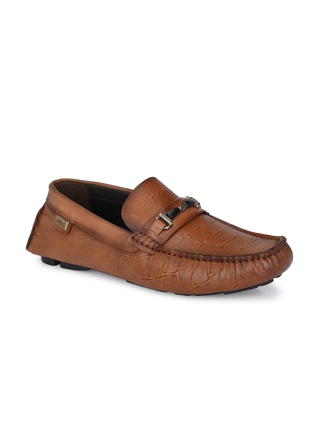 

Hitz Men Textured Leather Loafers, Tan