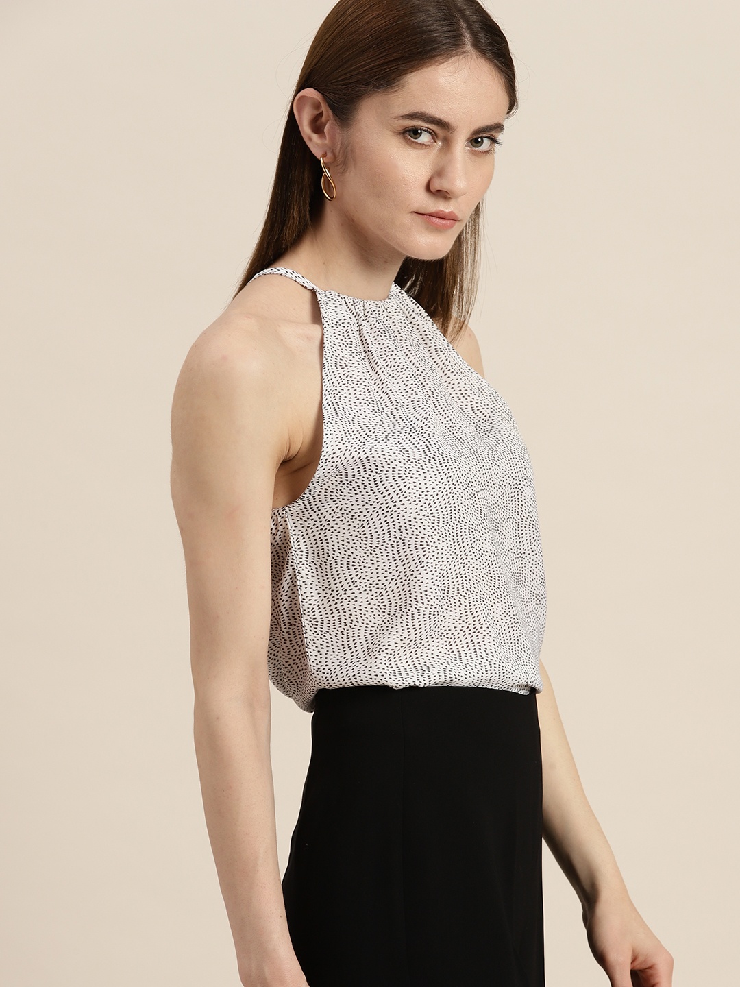 

her by invictus Abstract Print A-Line Top, White
