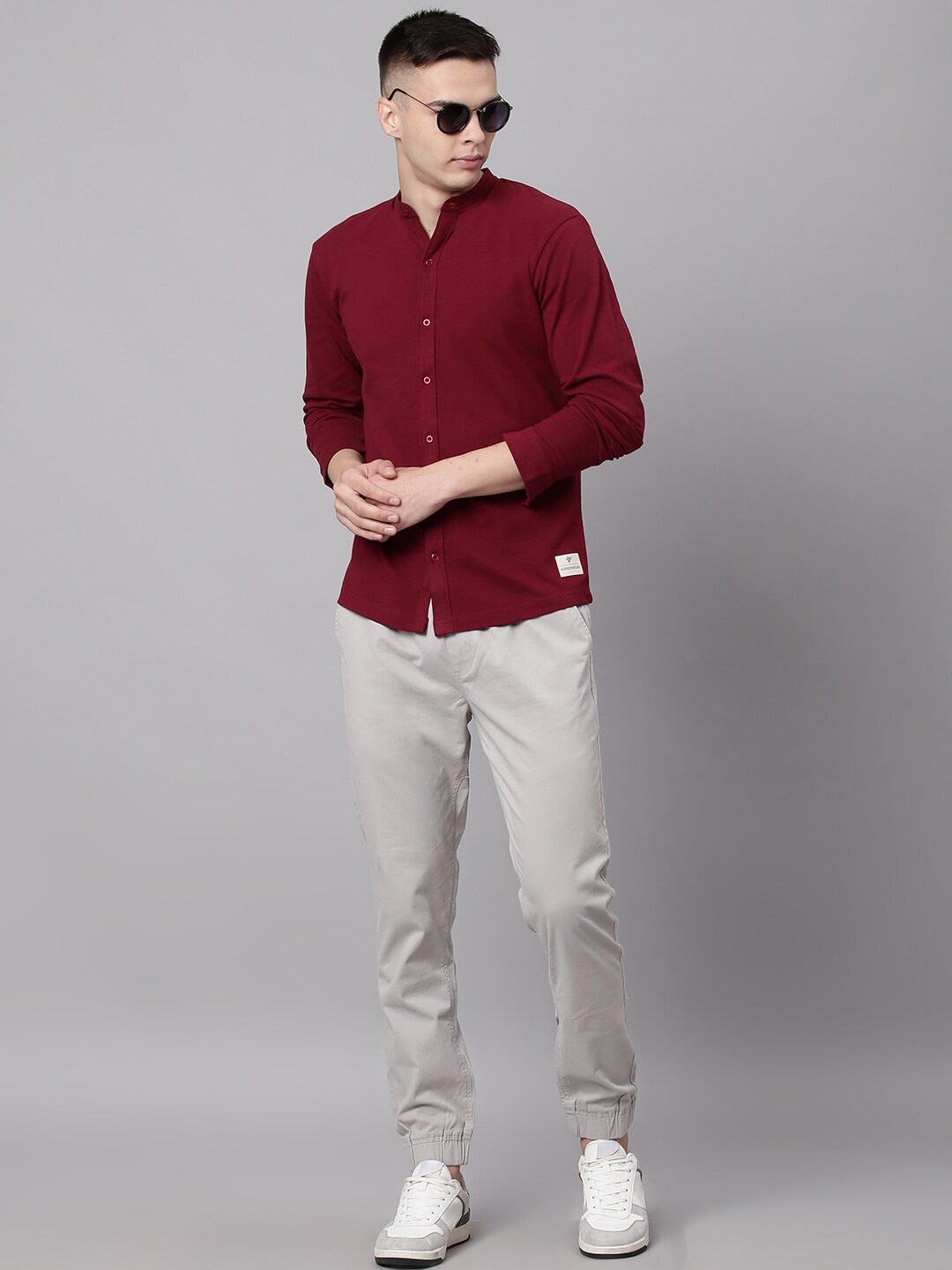 

Hubberholme Men Classic Cotton Casual Shirt, Maroon